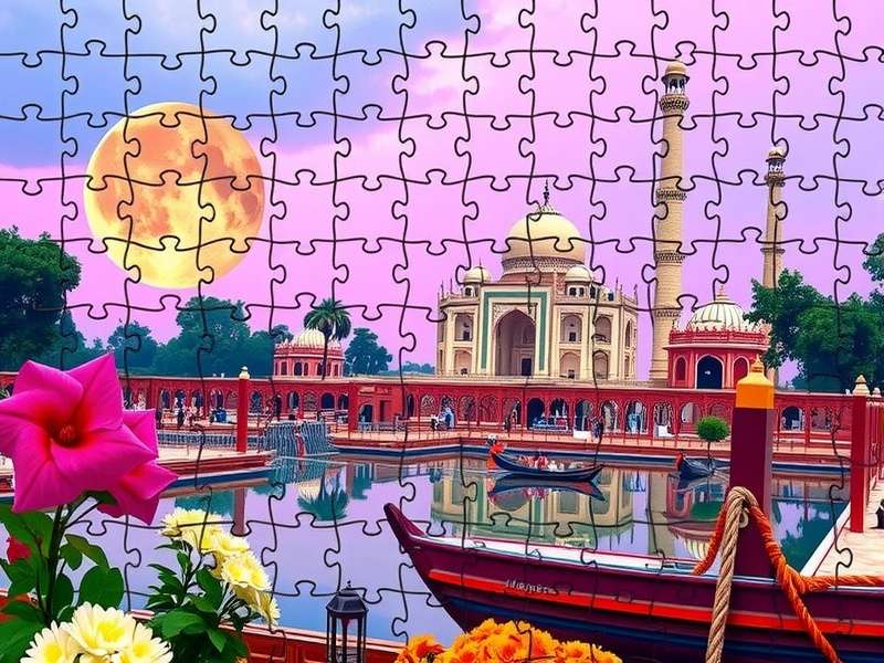 Digital jigsaw puzzle creation interface on computer screen