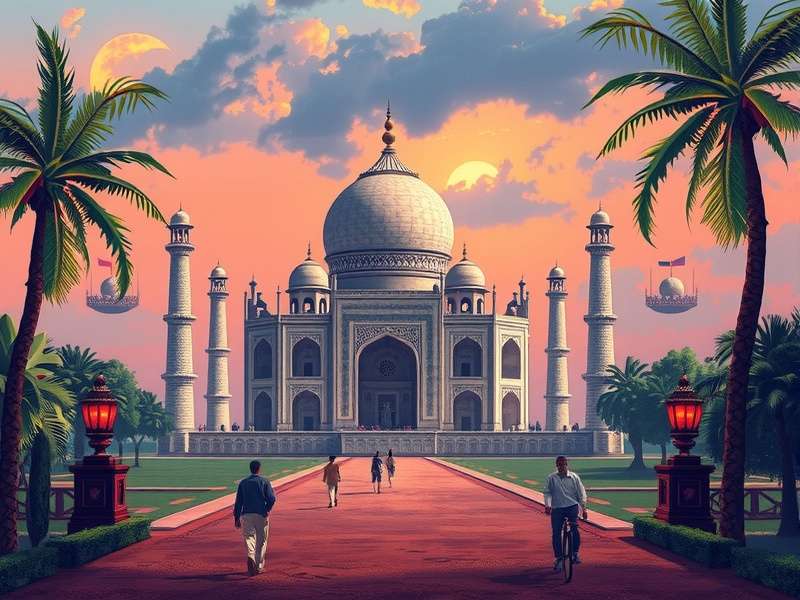 Colorful 300 piece jigsaw puzzle online interface showing nearly completed landscape