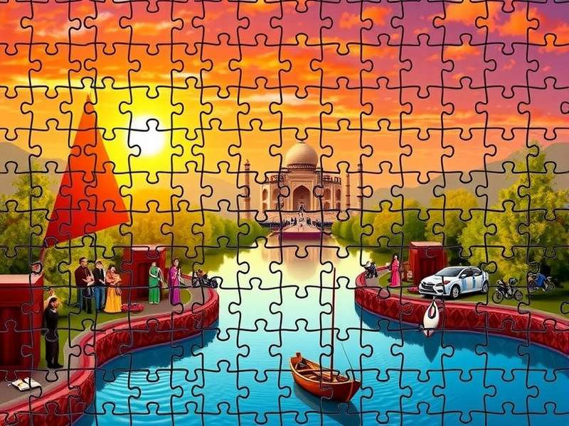 Digital jigsaw puzzle interface on multiple devices