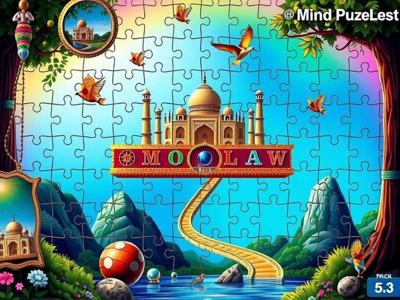 Collection of beautiful digital jigsaw puzzles on tablet and computer screens