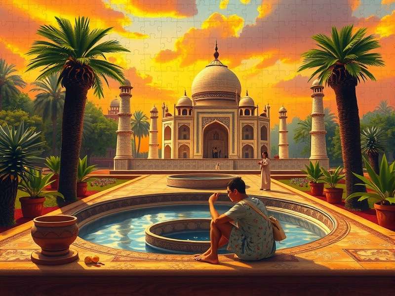 Close-up of custom wedding photo puzzle with intricate details