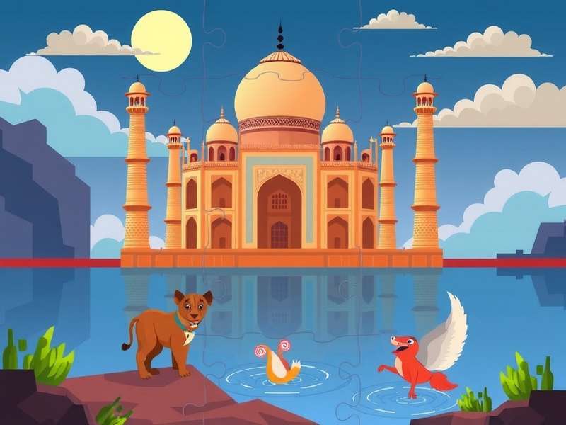 Children happily solving online jigsaw puzzles on tablets