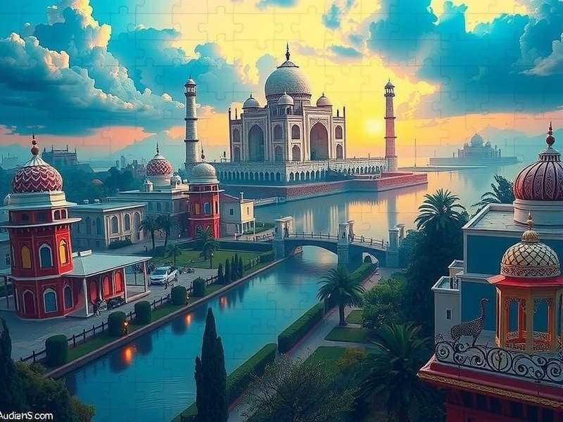 Adult solving an online jigsaw puzzle on tablet