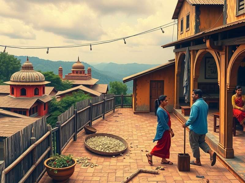 A diverse group of Indian adults collaboratively solving a complex digital jigsaw puzzle on tablets and laptops