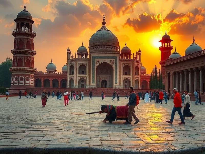 Family creating a custom jigsaw puzzle from their vacation photo in India