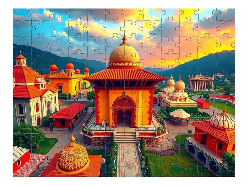 A beautiful 500 piece custom jigsaw puzzle made from a family photo on a wooden table