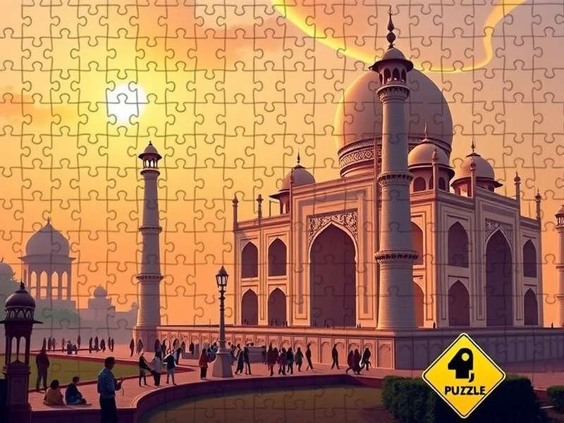 Adult working on a jigsaw puzzle with colorful pieces