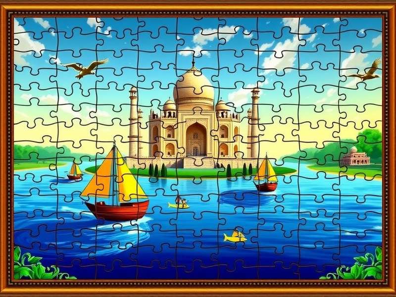 Adult hands strategically placing pieces on a digital jigsaw puzzle interface