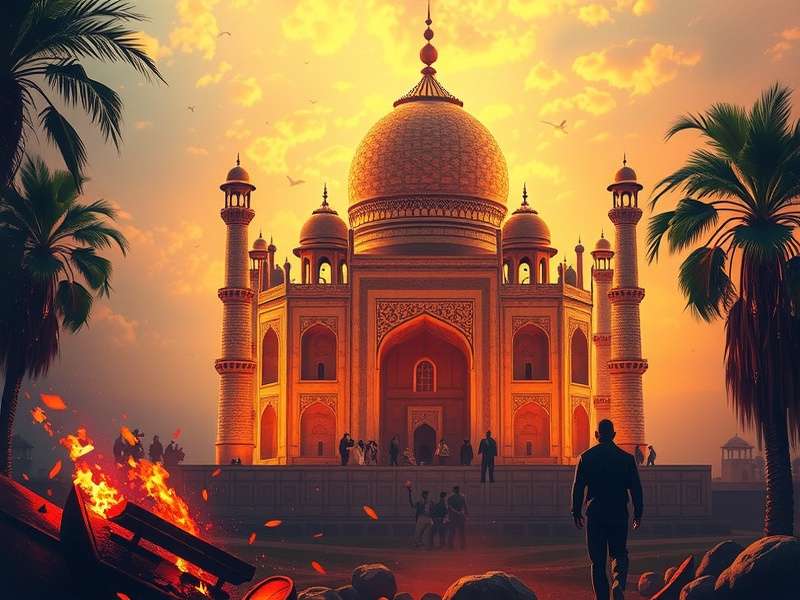 A pair of hands meticulously placing the final piece of a complex, colorful jigsaw puzzle on a wooden table