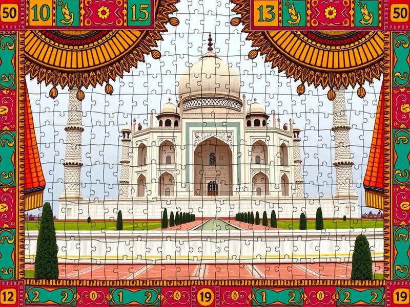 A well-organized puzzle workspace with sorted pieces and tools