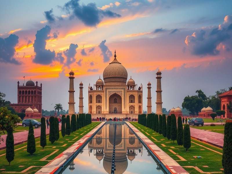 Colorful jigsaw puzzle pieces spread out on a table