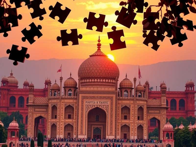 Collage of diverse adults engaging with digital and physical jigsaw puzzles on tablets, phones, and computers