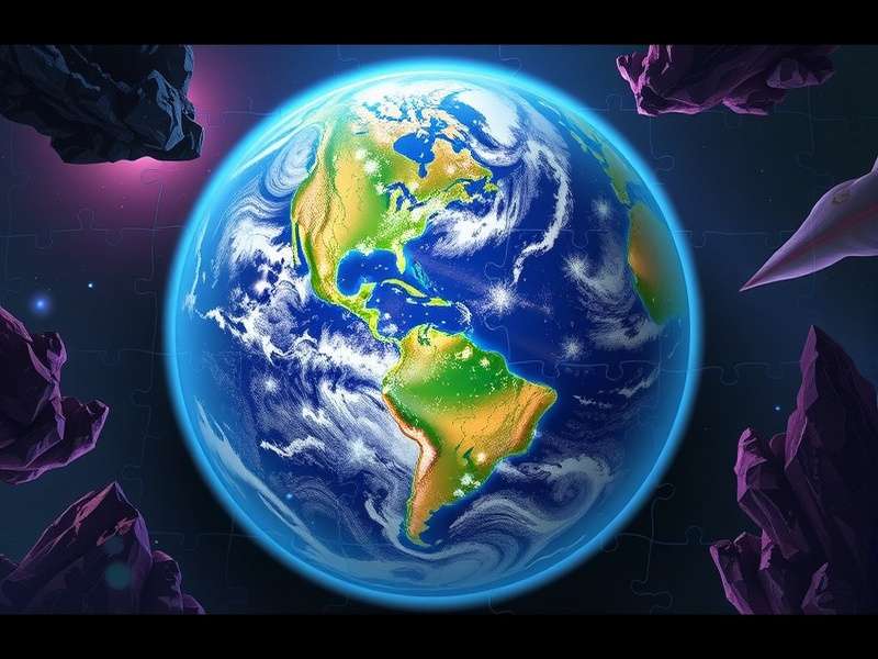 A vibrant collection of jigsaw puzzle pieces forming a beautiful landscape