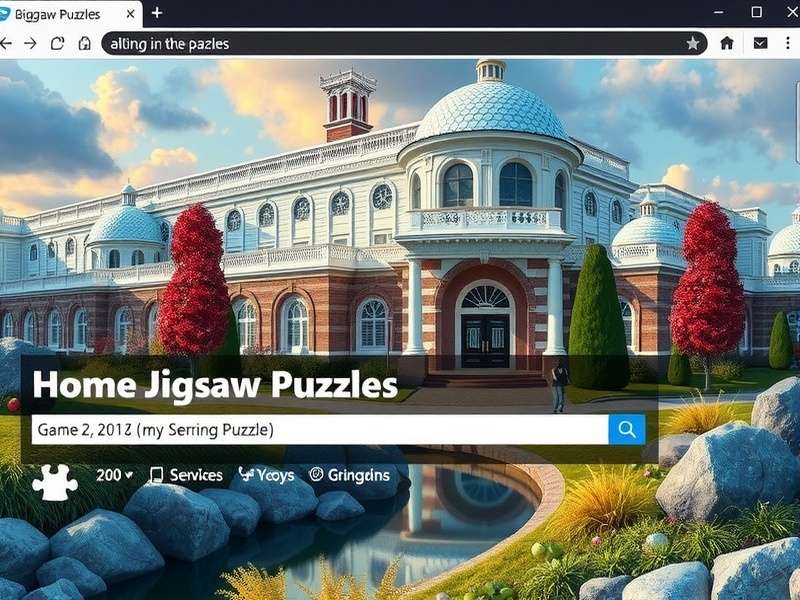 Person solving a digital jigsaw puzzle on tablet