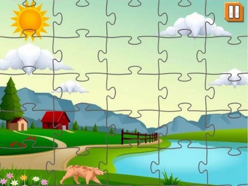 Collage of various online jigsaw puzzles showing landscapes, animals, and art themes