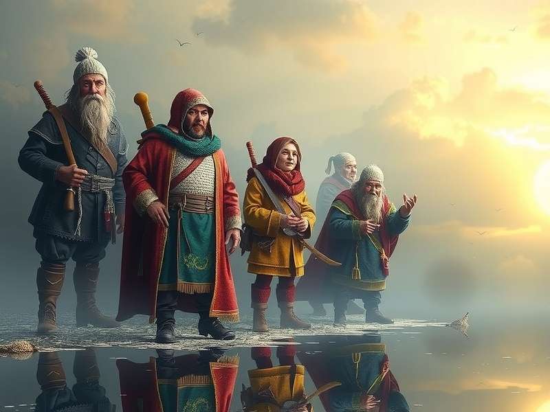 Colorful jigsaw puzzle pieces scattered on a wooden table