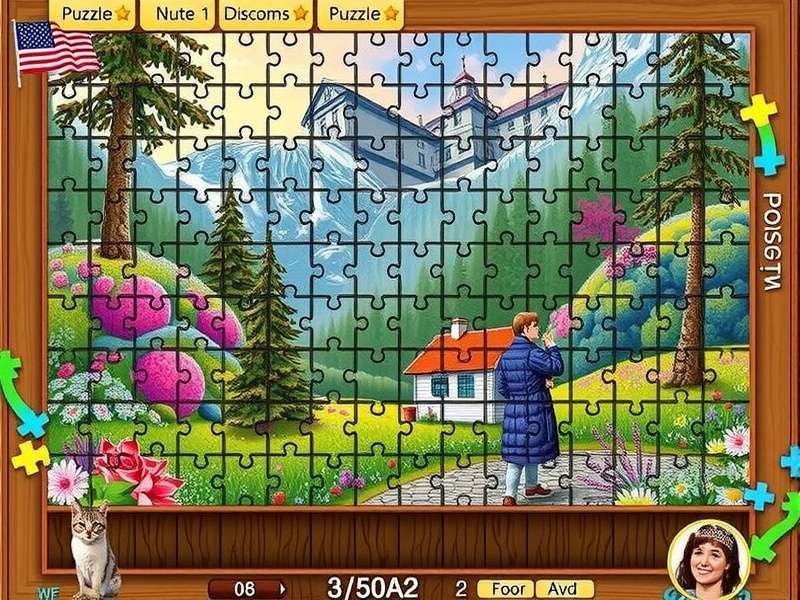 A vibrant and complex jigsaw puzzle partially completed on a wooden table in India