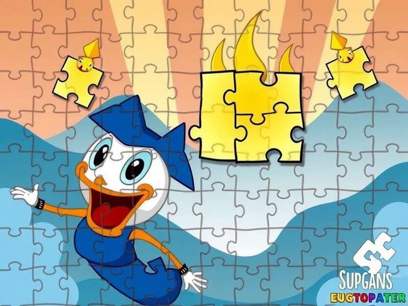 Colorful jigsaw puzzle pieces arranged in creative pattern