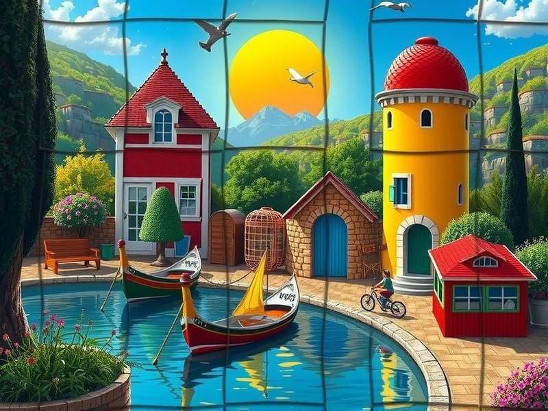 Colorful jigsaw puzzle pieces forming a complete picture on Jigidi interface