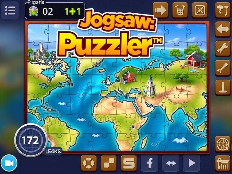 A vibrant collection of jigsaw puzzle pieces spread out on a wooden table