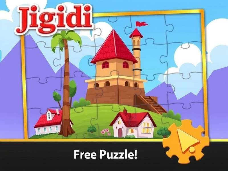 A person solving a vibrant digital jigsaw puzzle on a tablet