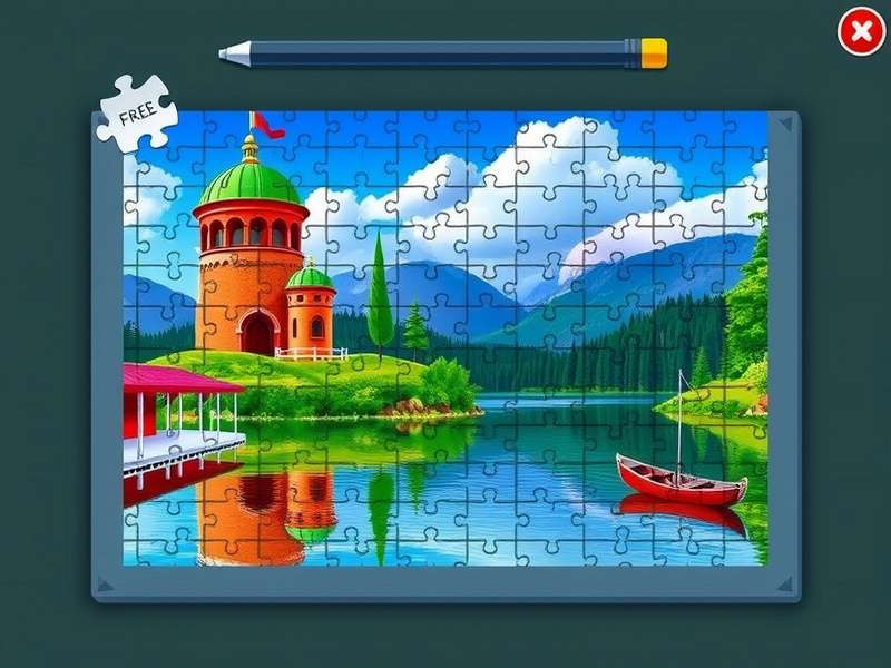Colorful jigsaw puzzle depicting Indian cultural motifs