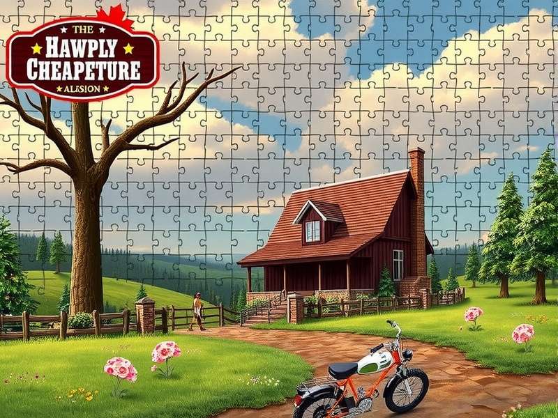 Colorful jigsaw puzzle pieces spread out on a table