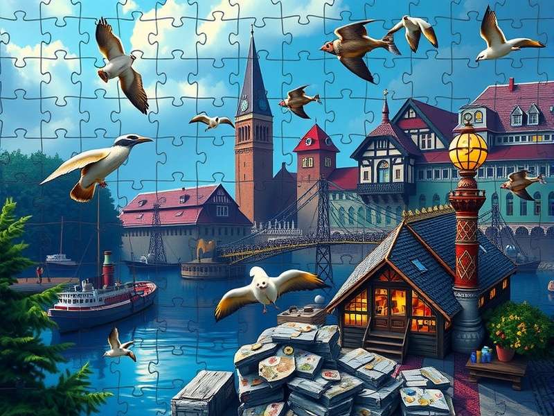 Collage of diverse online jigsaw puzzles on different devices