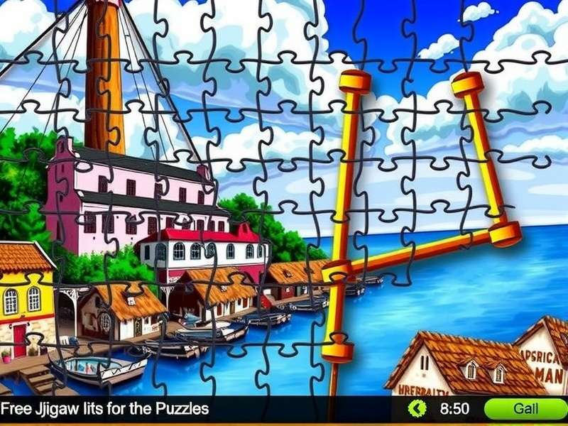 Jigsaw Puzzles Free Online Jigsaw — vibrant digital拼图 being solved on a laptop with Indian cultural motifs