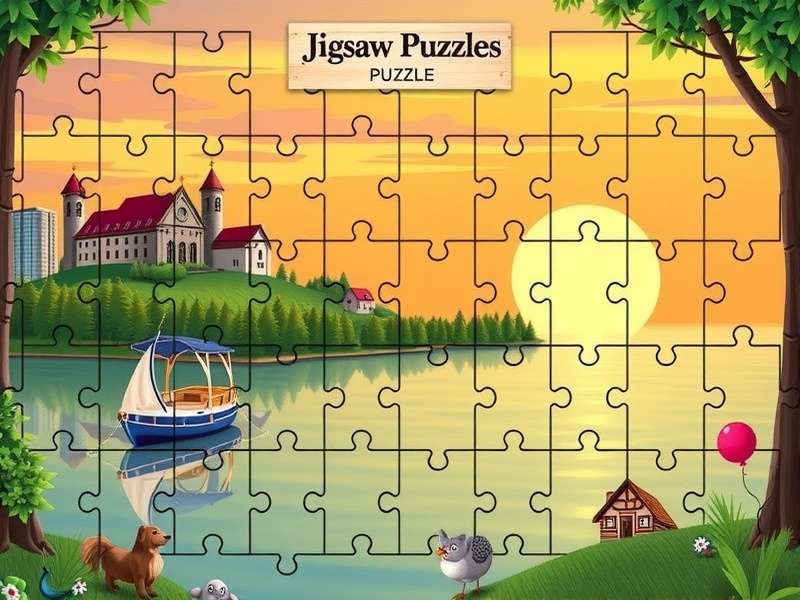 A beautiful free daily jigsaw puzzle being assembled on a table with sunlight streaming in