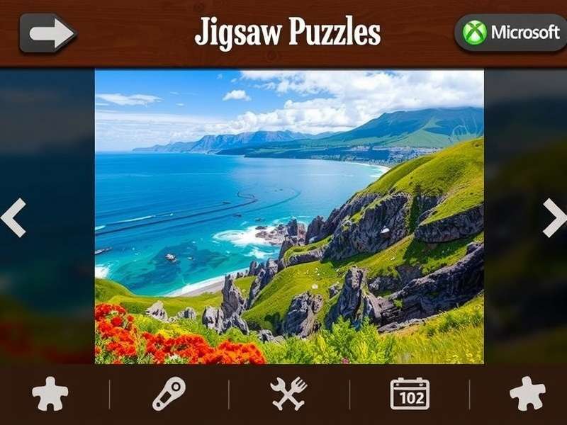 Jigsaw Puzzles Free Online Microsoft – immersive puzzle game on a laptop with vibrant pieces