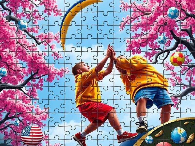 A beautifully crafted custom jigsaw puzzle made from a personal family photo, showcasing vibrant colours and intricate piece shapes