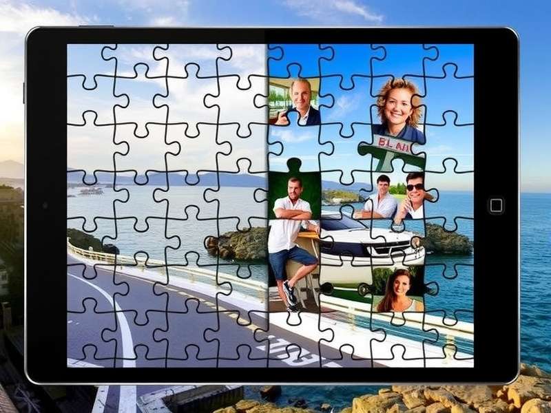 Free jigsaw puzzles no ads – vibrant puzzle pieces forming a beautiful landscape, zero advertisements