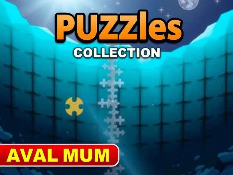 A vibrant collection of jigsaw puzzles spread on a wooden table, featuring landscapes, animals, and mandala designs.