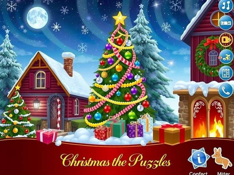 Christmas Jigsaw Puzzles Free Online — festive puzzle pieces forming a Christmas tree and gifts