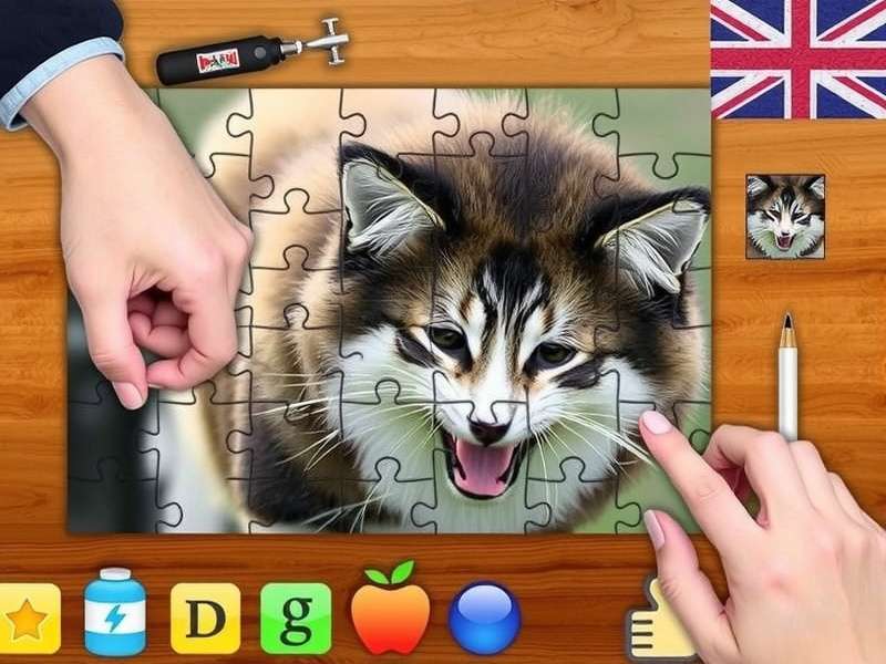 Create jigsaw puzzles from your photos free — custom photo puzzle on a wooden table